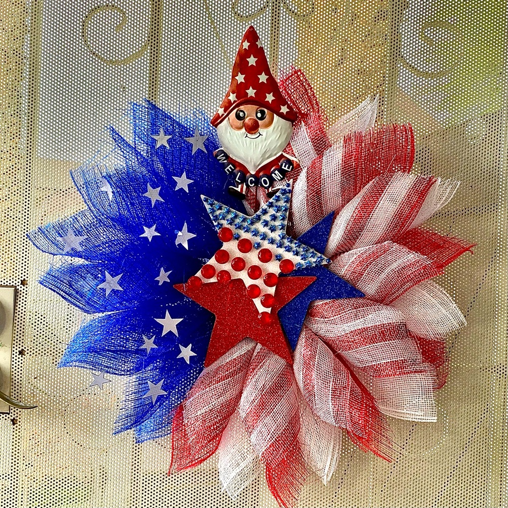 Patriotic Red White and Blue Wreath